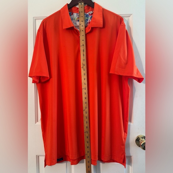 ROBERT GRAHAM 2XL Orange Performance Golf Polo Short Sleeve Skull and Cross Club - Picture 8 of 10